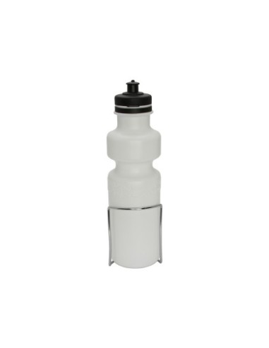 Water Bottle with Alloy Cage 28oz White.